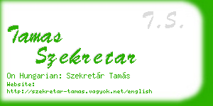 tamas szekretar business card